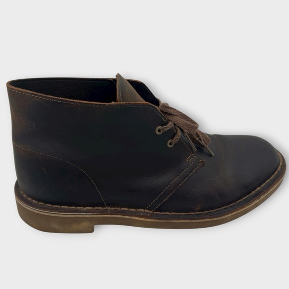 Clarks Men's Bushacre 3 Chukka Desert Boot in Beeswax Brown Leather Size 9 Nice! - Picture 1 of 6